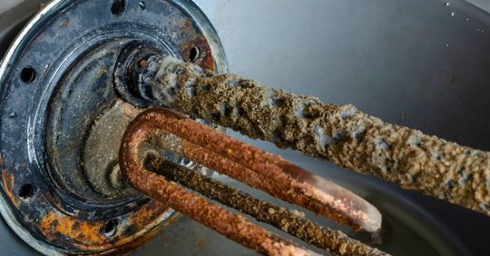 Corroded water heater heating element